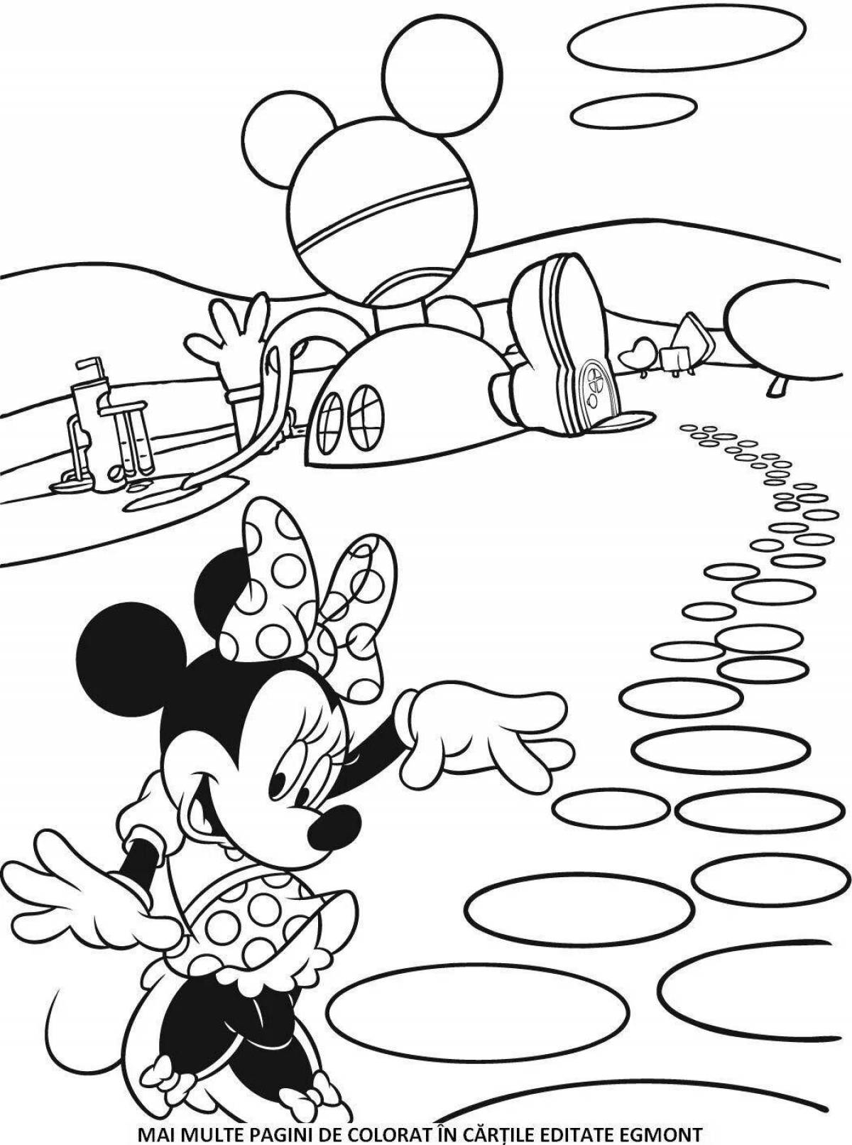 Minnie mouse playful coloring for kids
