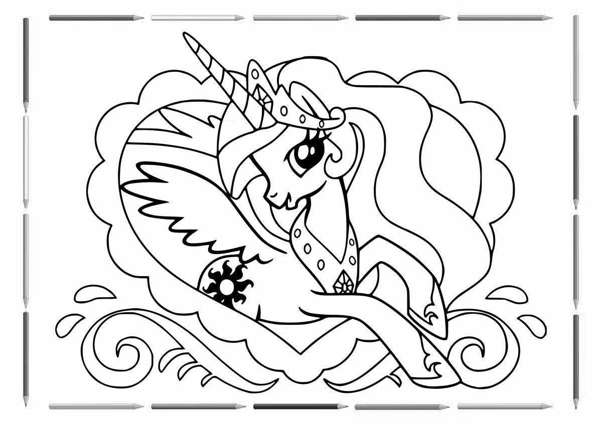 Celestia's adorable coloring page for kids