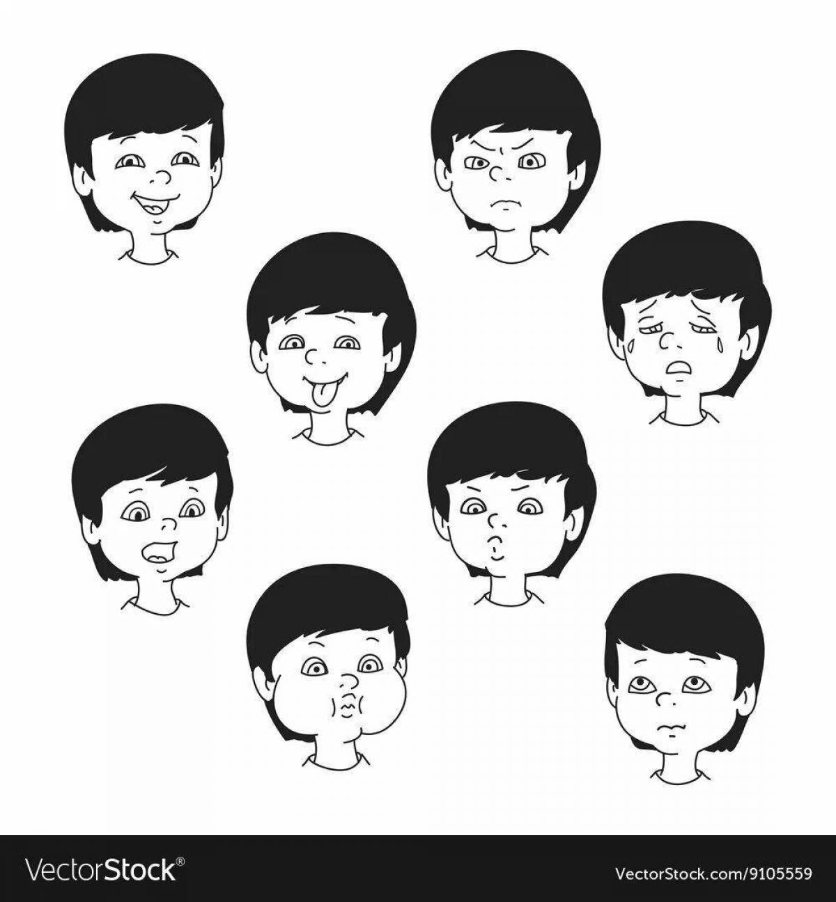 Fun expression coloring pages for kids