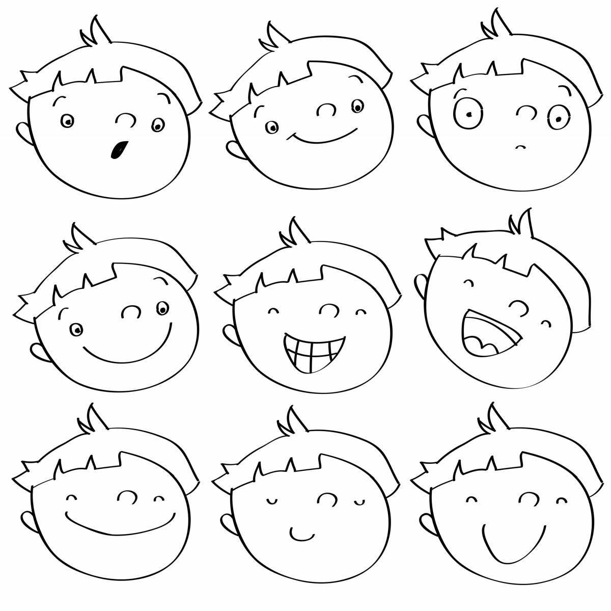 Sad face coloring for kids