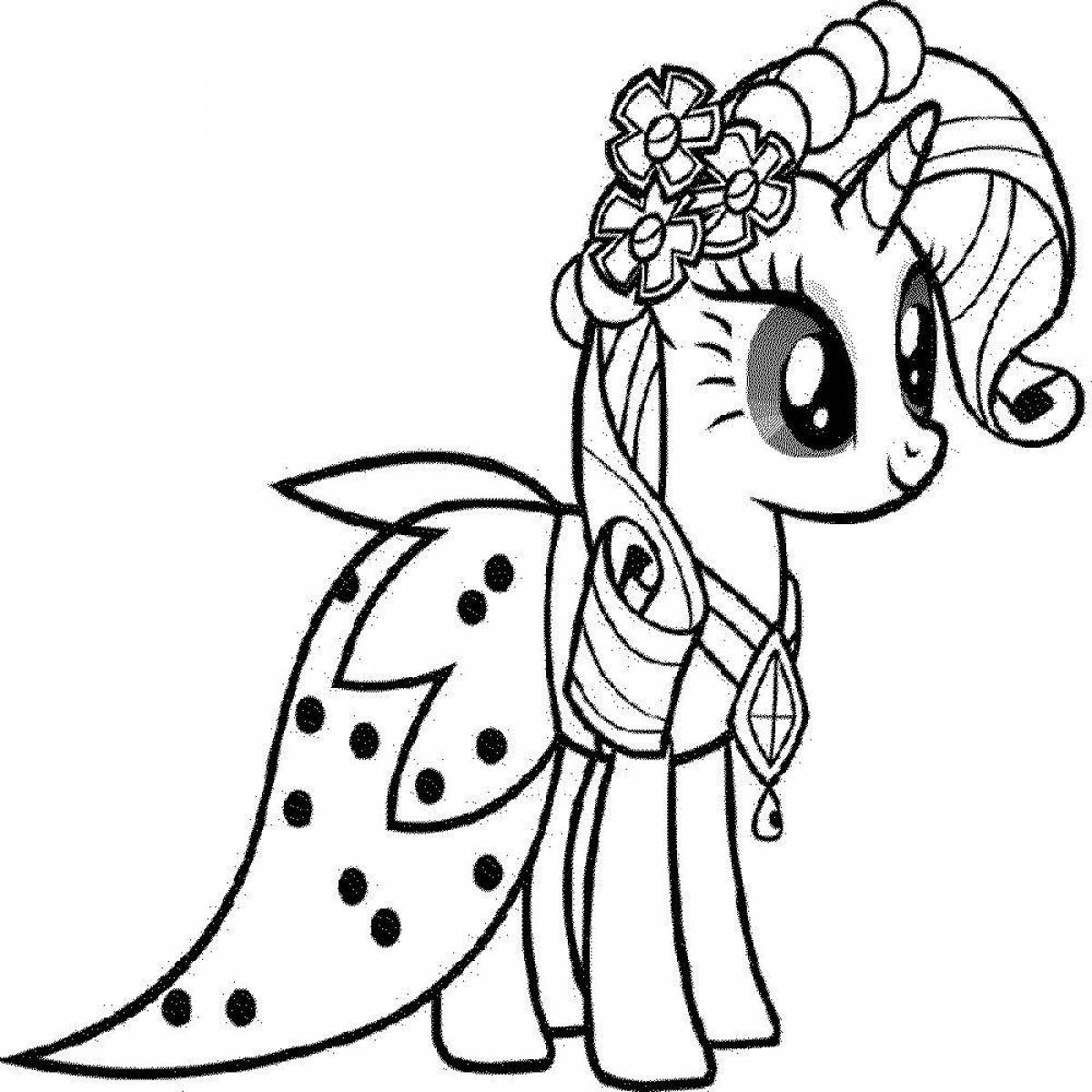 Incredible pony cuties coloring book for girls