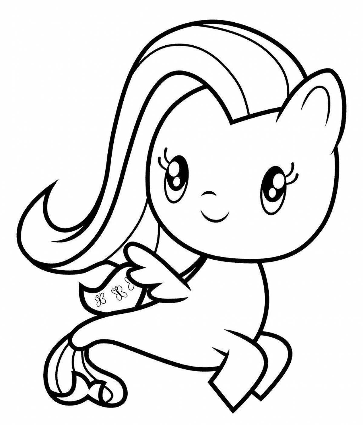 Dazzling coloring book for pony cutie girls
