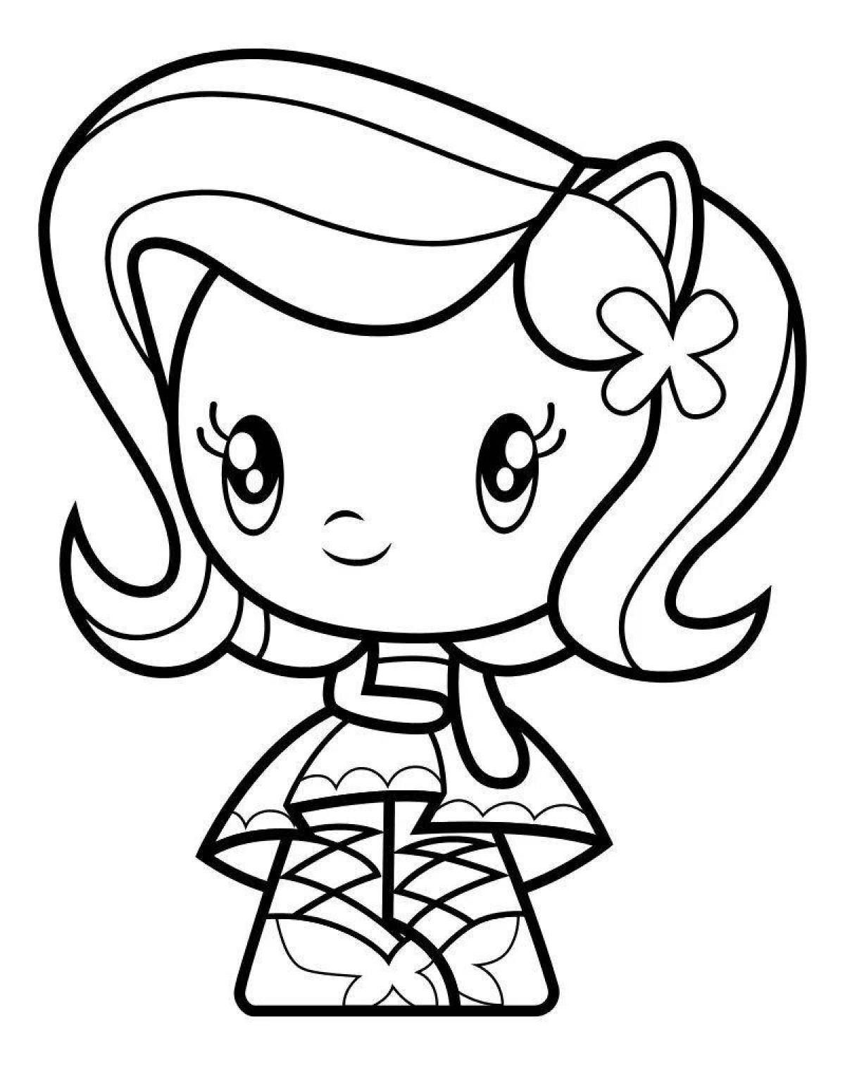 Cute pony coloring page for girls