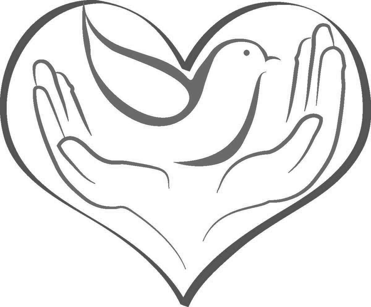 Glowing symbol of volunteering in Russia