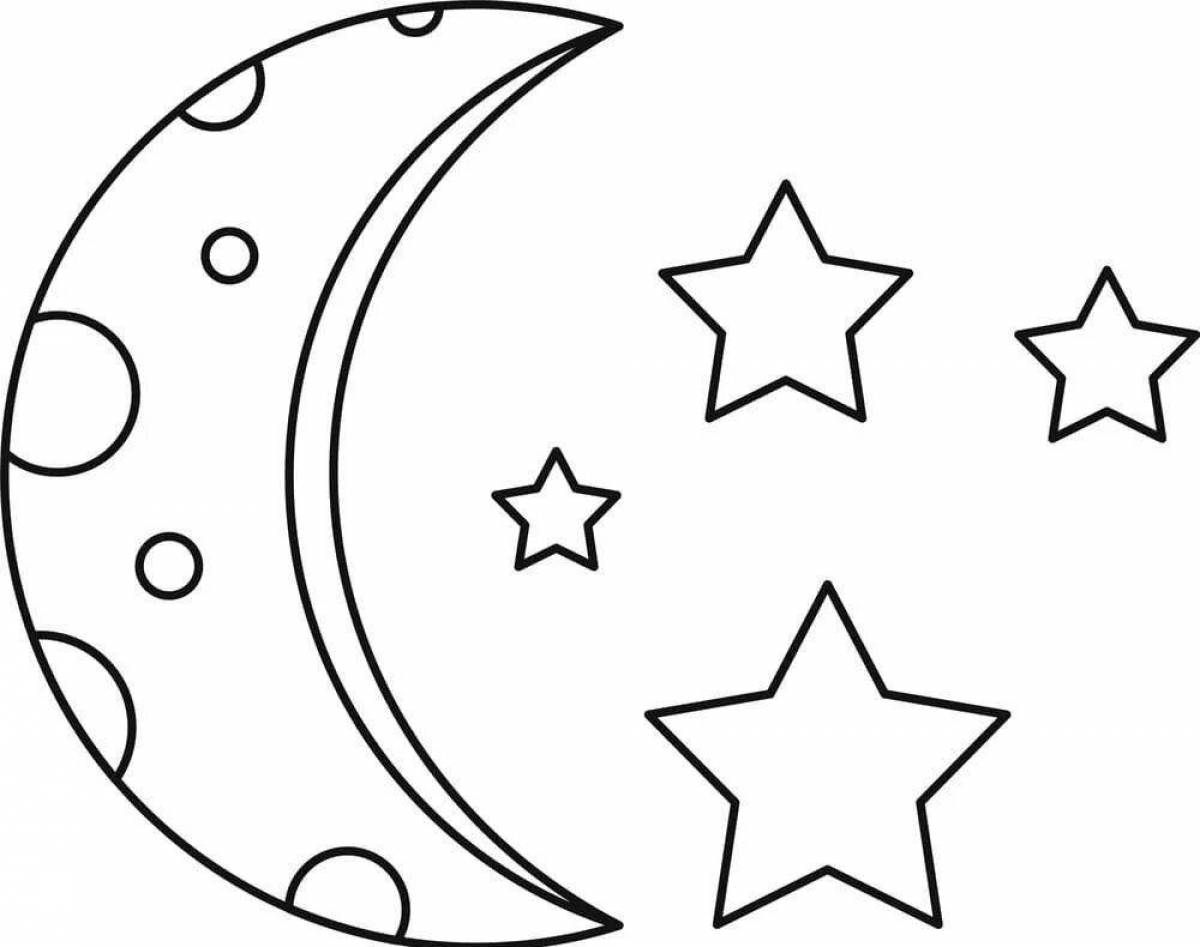 Coloring page mysterious night sky