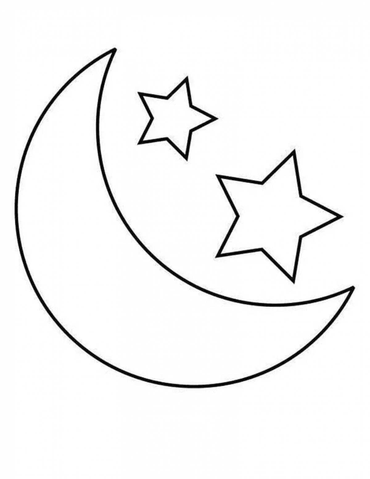 Glowing night sky coloring page