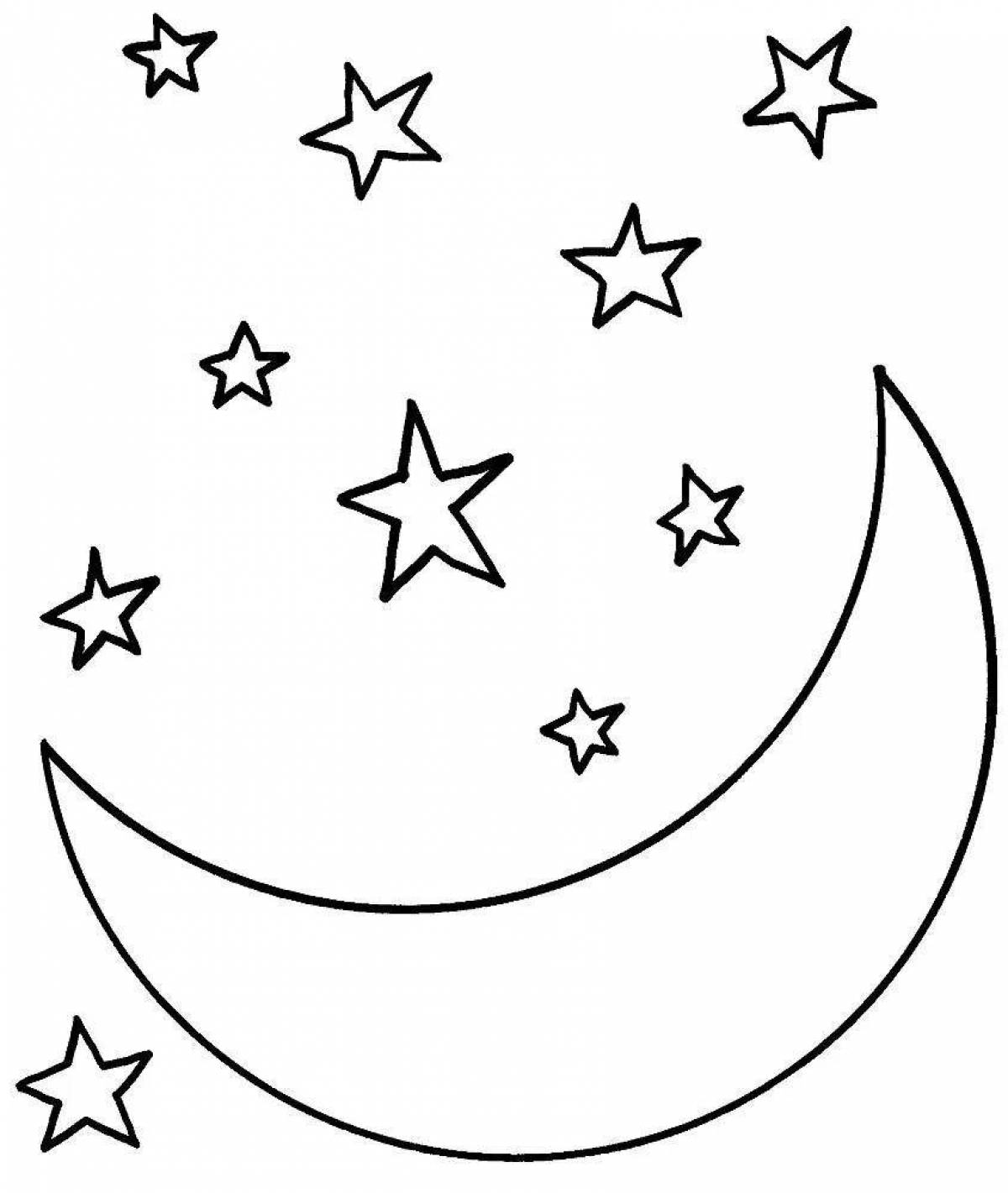 Coloring page gorgeous night sky
