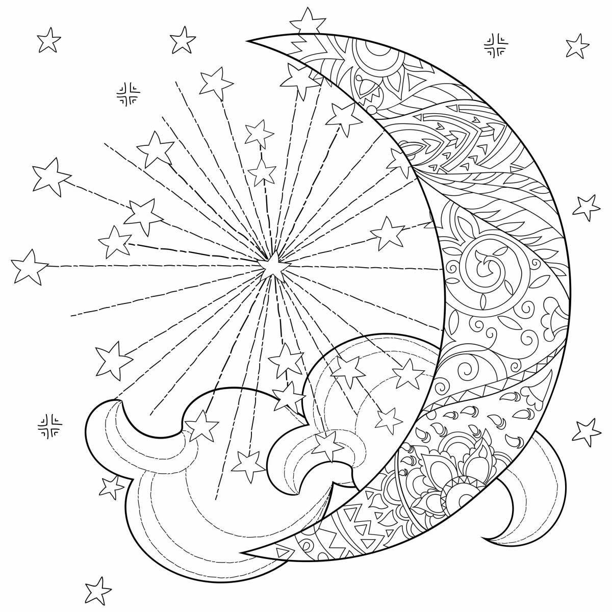 Great night sky coloring book
