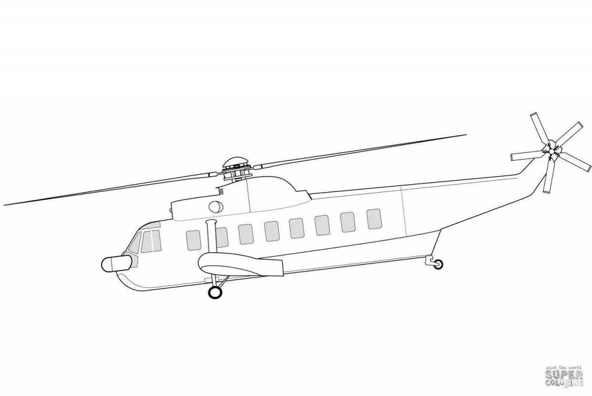 Fun coloring of police helicopter for kids