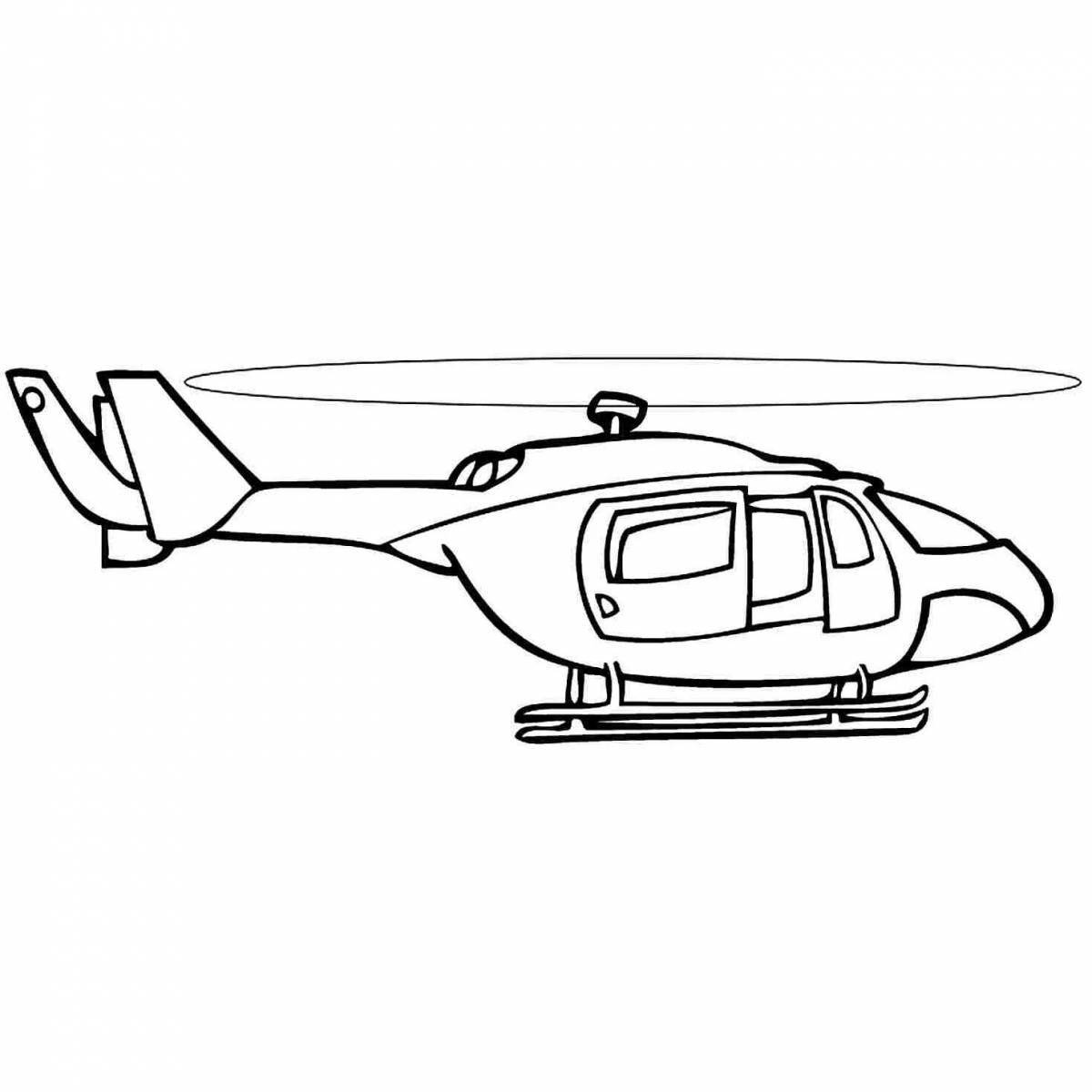 Fun coloring book police helicopter for kids