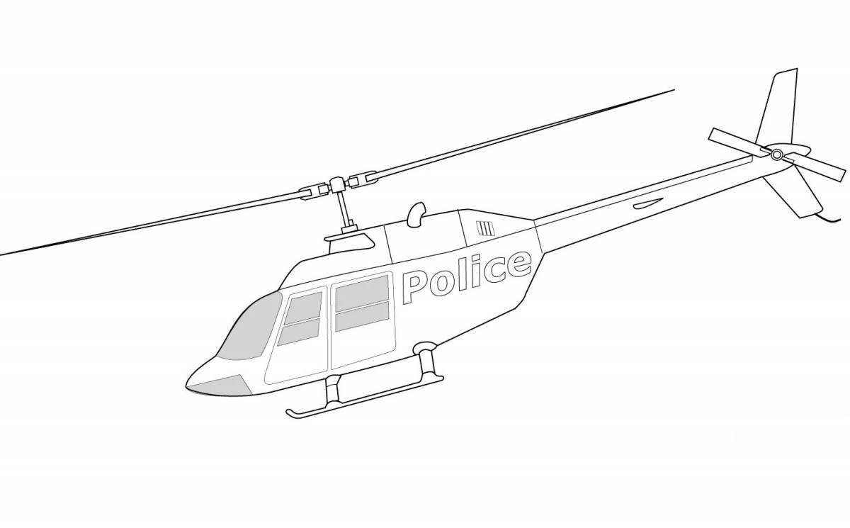 Glorious police helicopter coloring book for kids