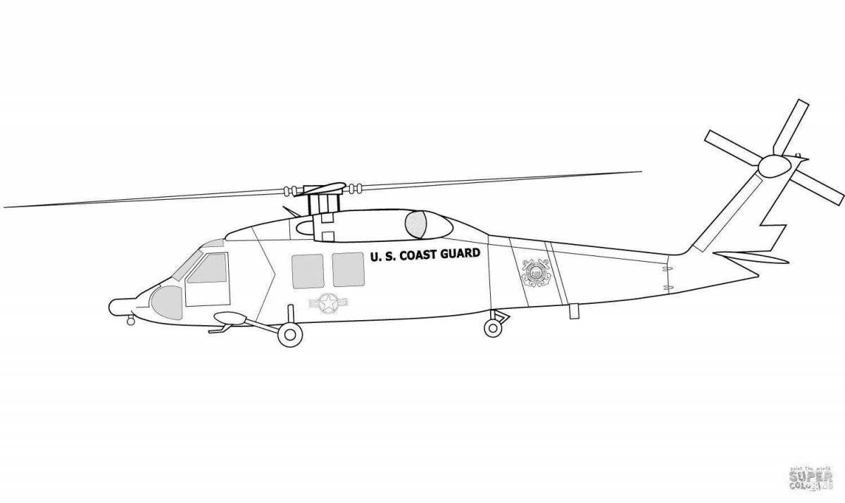 Incredible police helicopter coloring book for kids