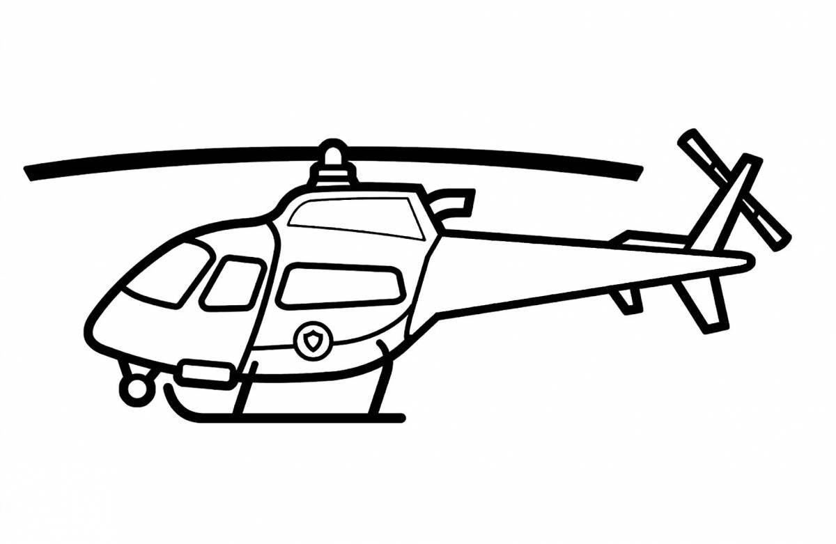 Незабываемая раскраска полицейский вертолет для детей