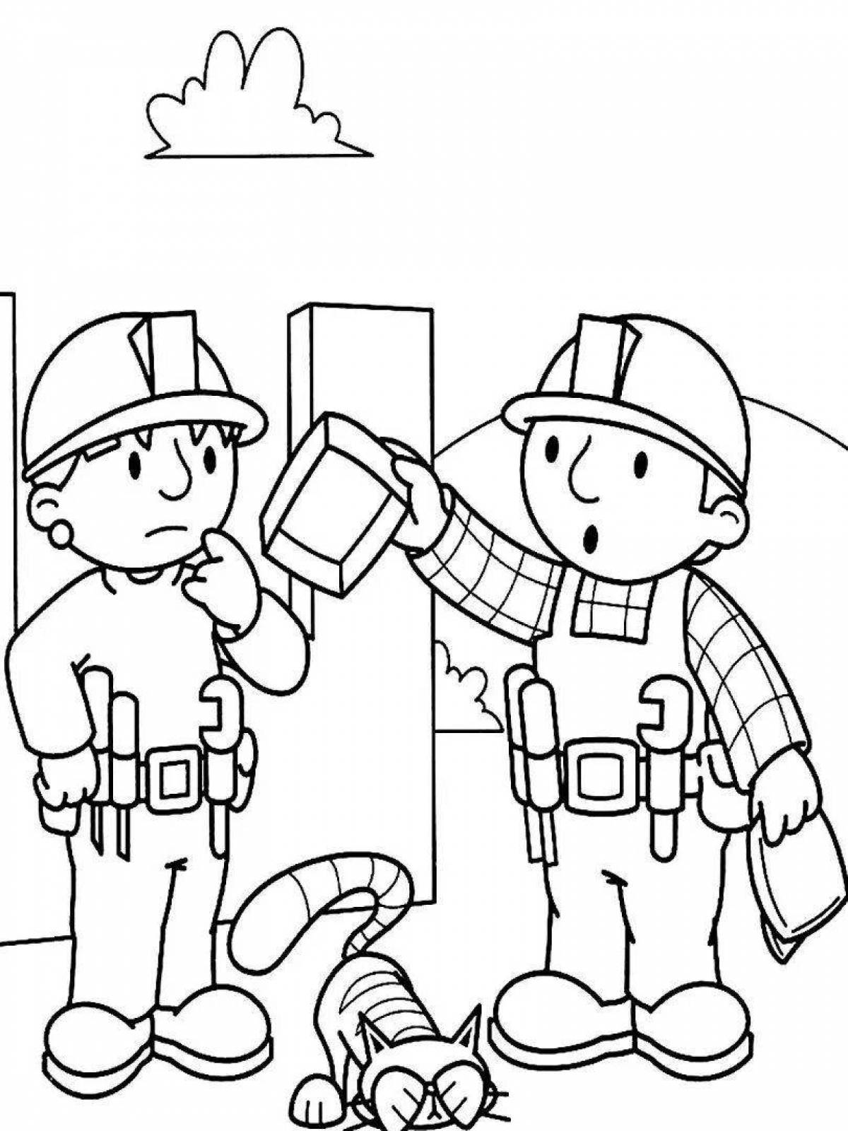 Bright coloring book on labor protection for children