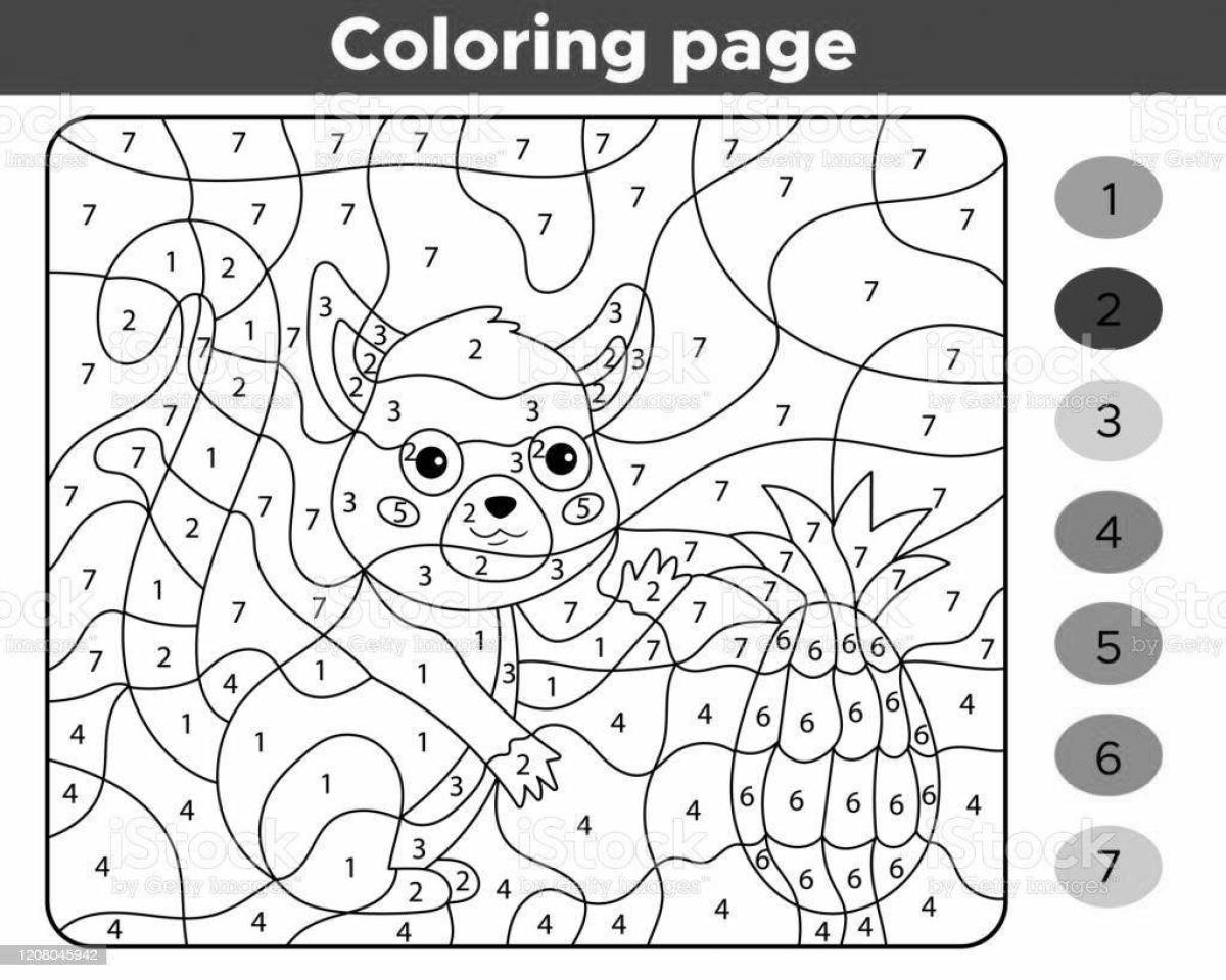 Colorful-action coloring page by numbers February 23