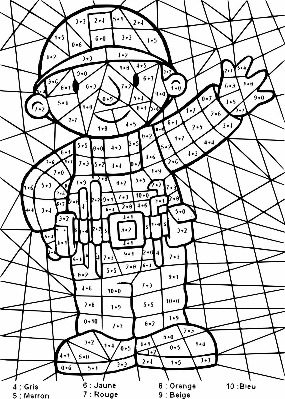 Colorful-fantasy coloring page by numbers February 23