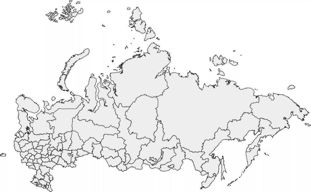 Complex map of russia with regions