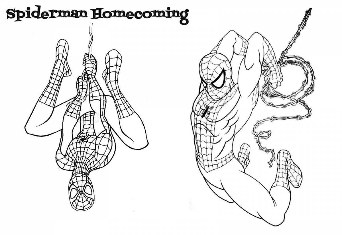 Coloring funny spider-man homecoming