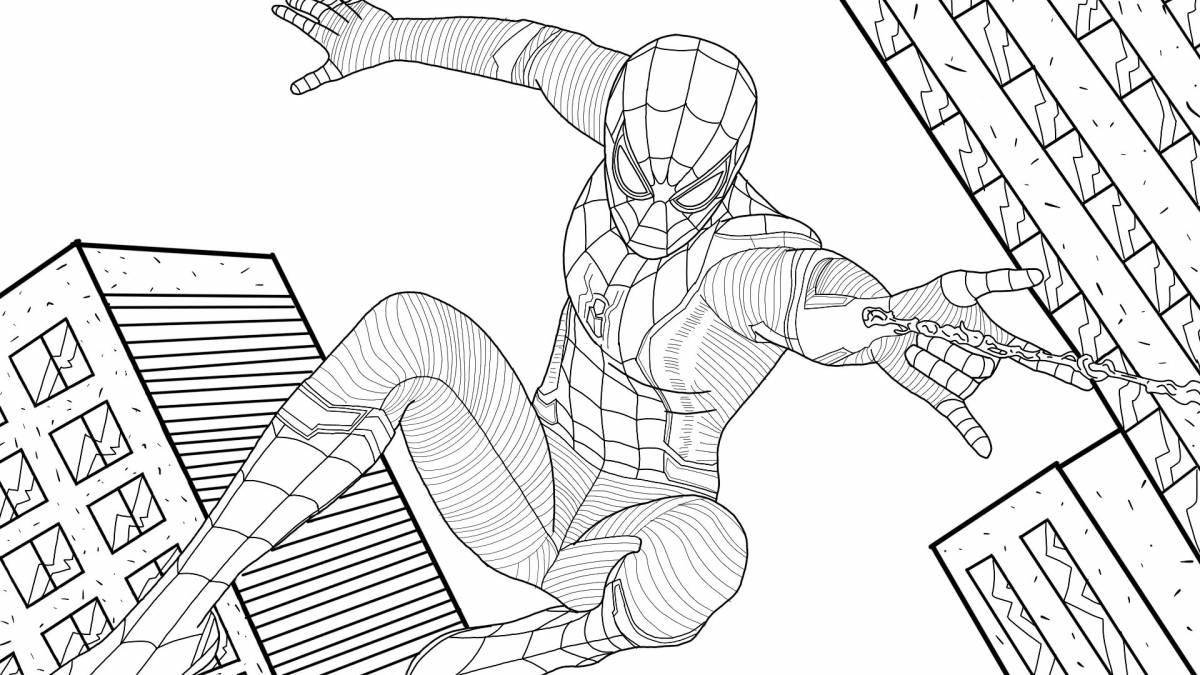 Coloring page joyful spider-man homecoming