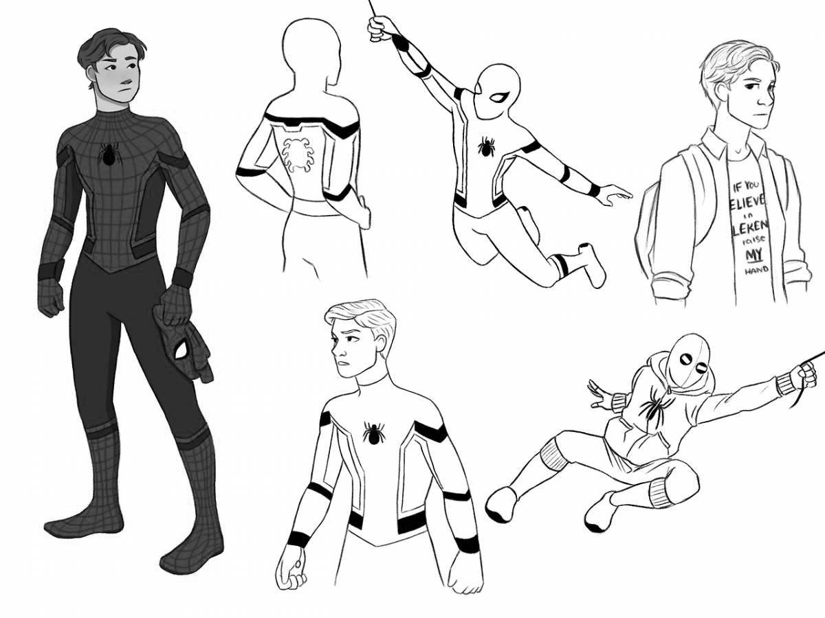 Fabulous Spiderman homecoming coloring page