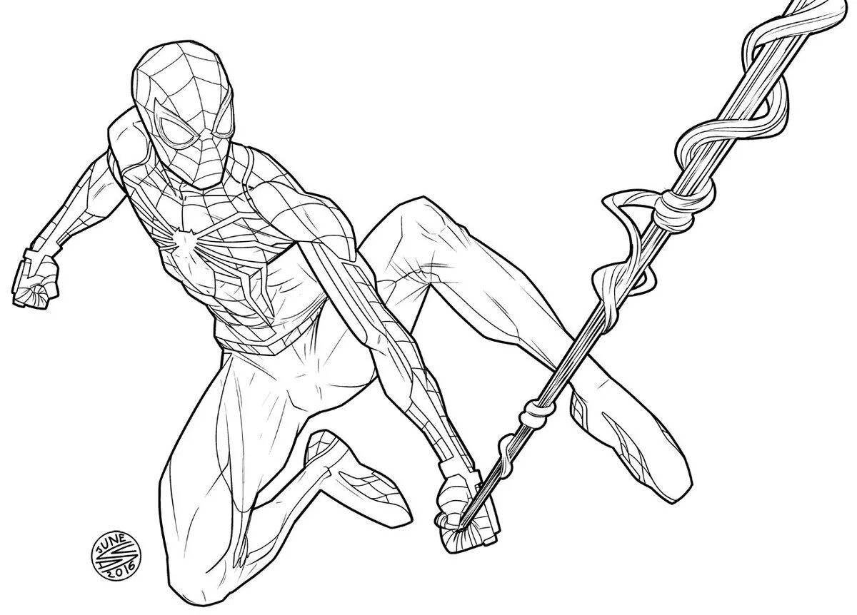 Gorgeous spider-man homecoming coloring page