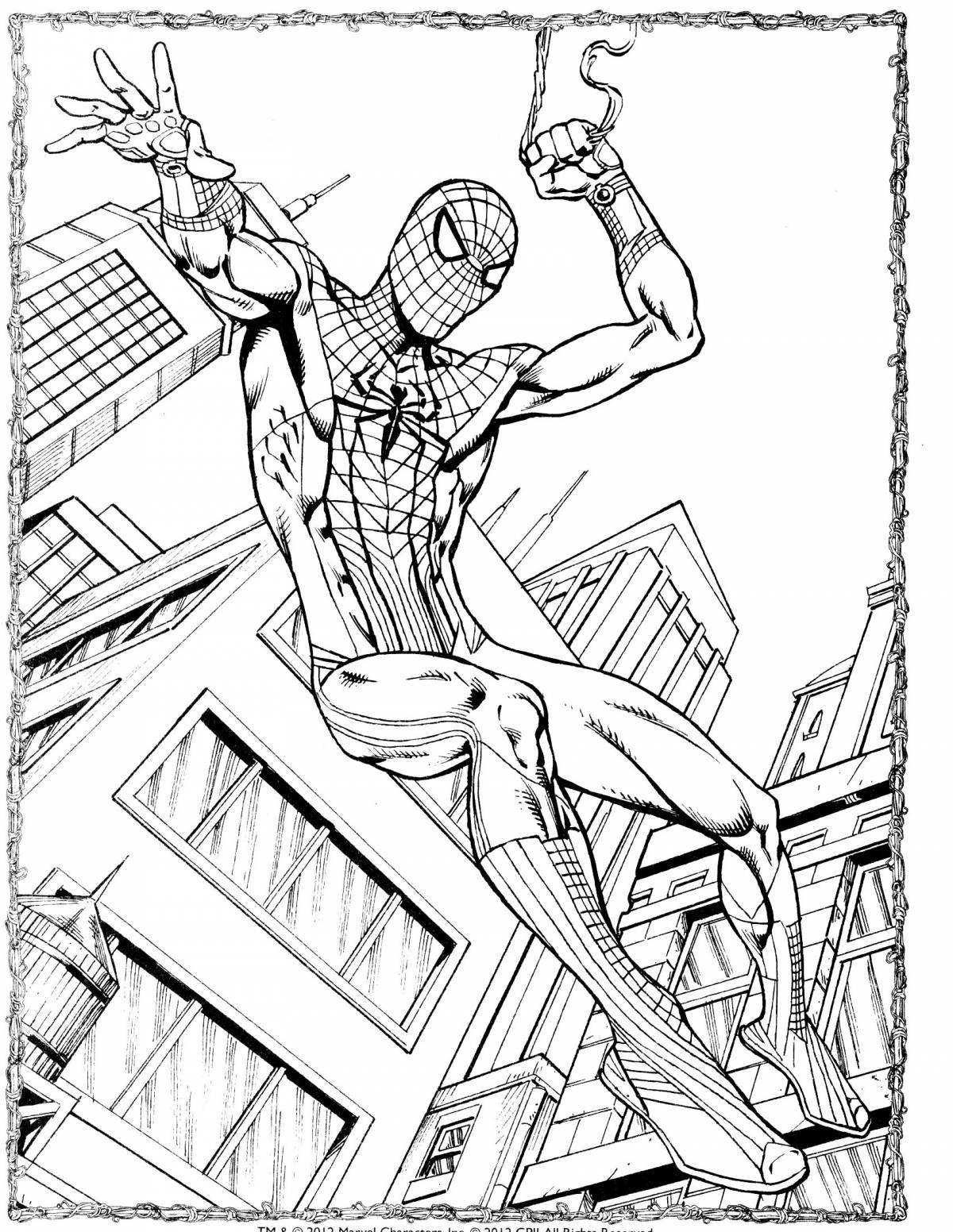 Coloring page shining spider-man homecoming