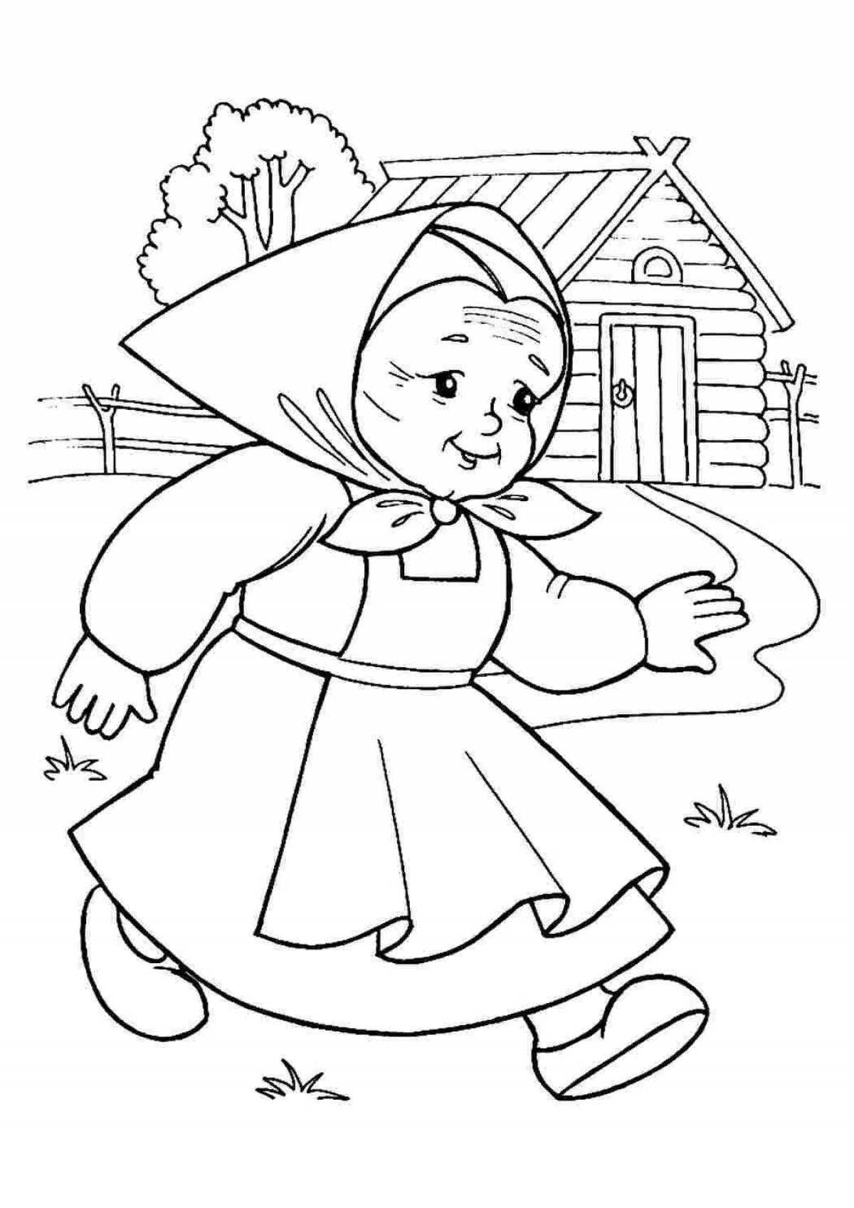 Great coloring book granddaughter from fairy tale turnip