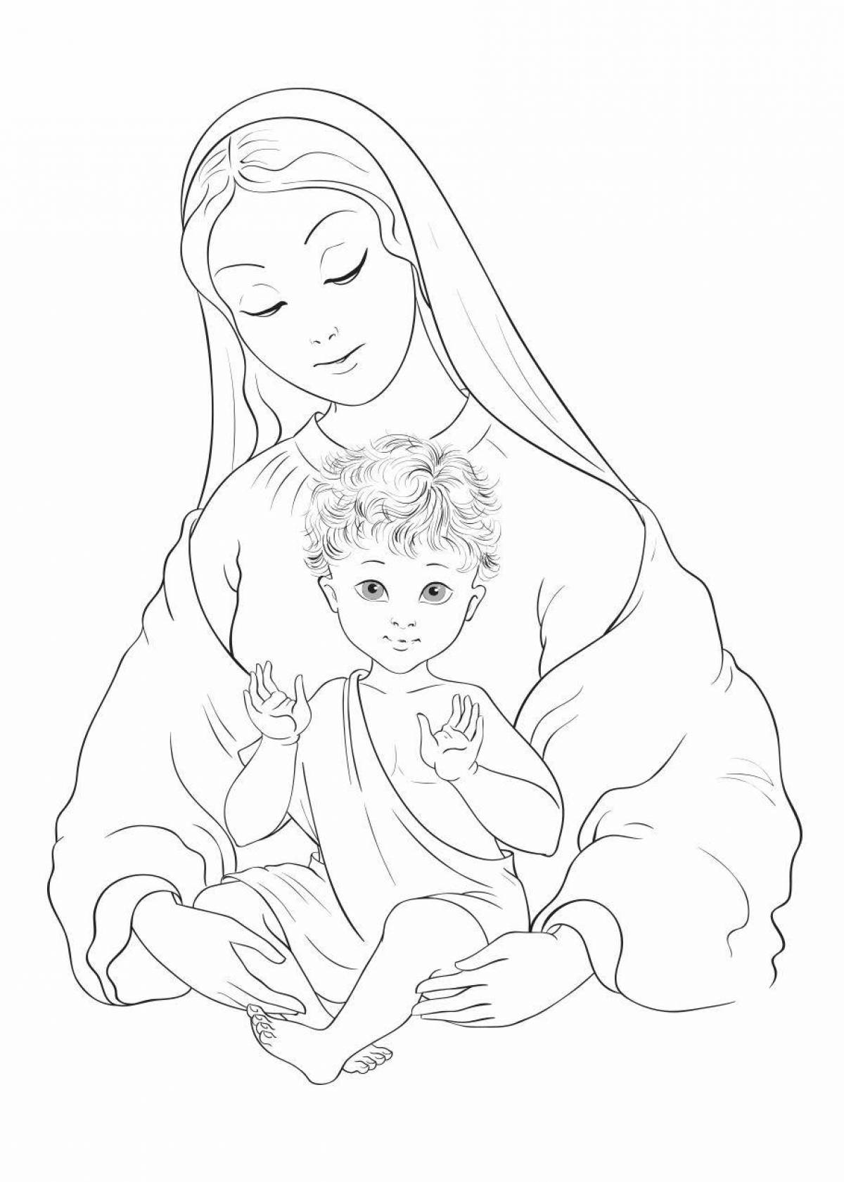 Великая раскраска девы марии с младенцем