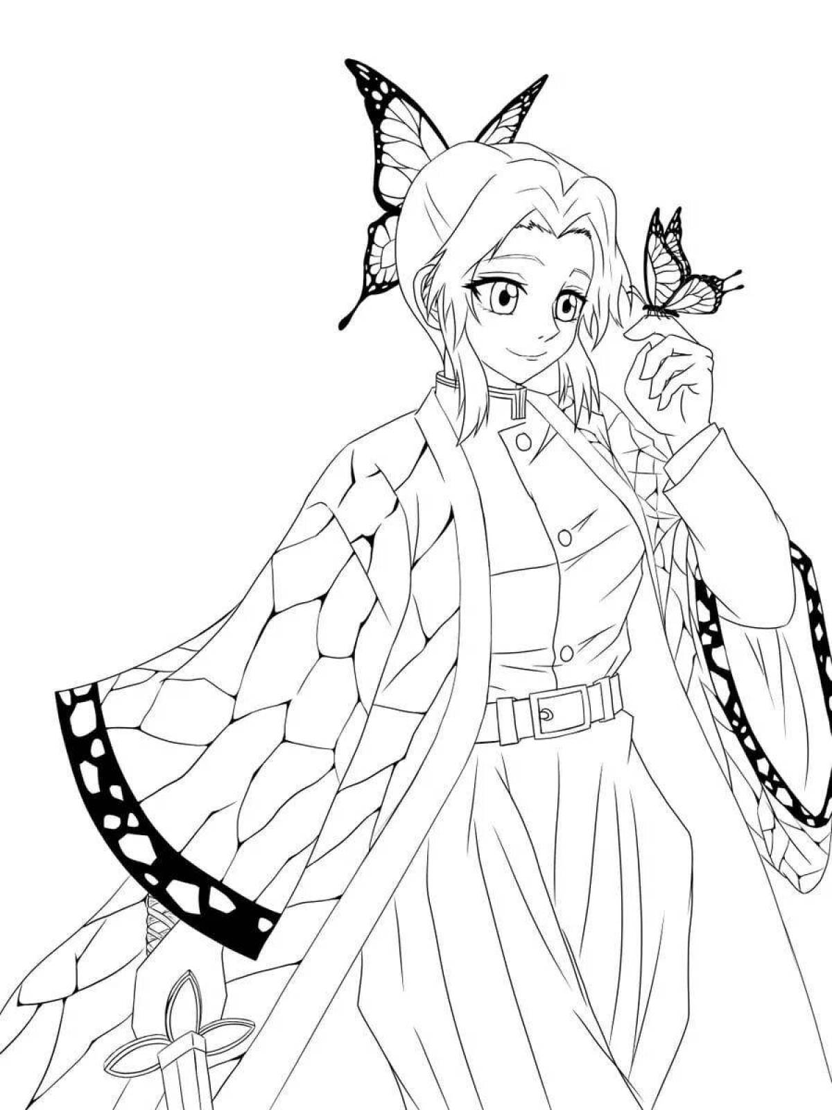 Photo Grand coloring page shinobu demon cleaver