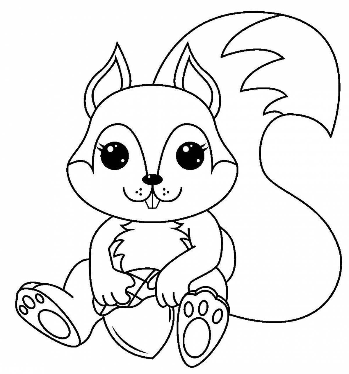 Playful drawing of a squirrel for children