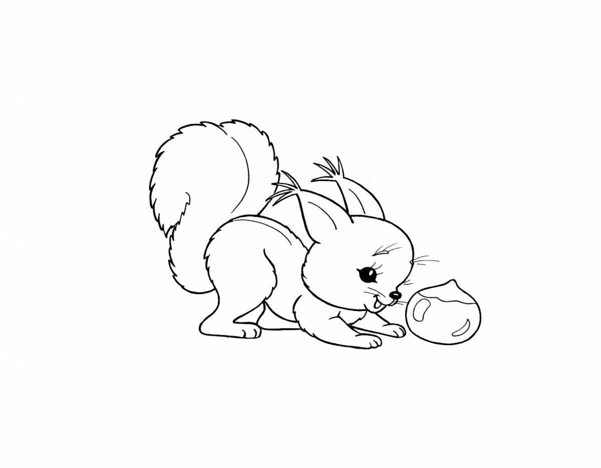 Fun drawing of a squirrel for kids