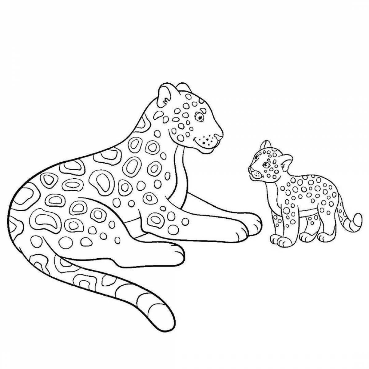 Jaguar fun coloring book for kids