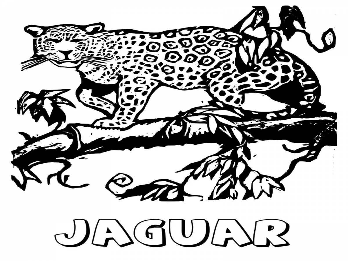 Креативная раскраска ягуар для детей