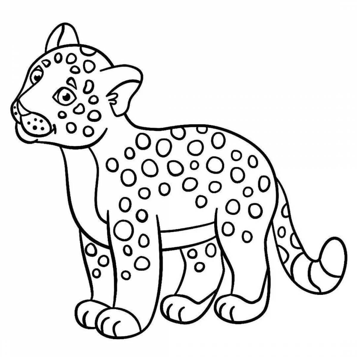 Очаровательная раскраска ягуар для детей