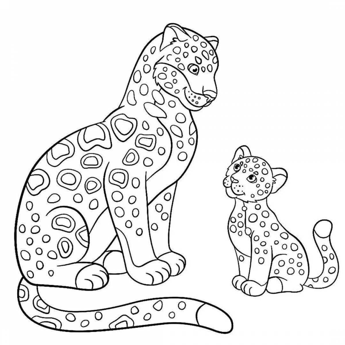 Увлекательная раскраска jaguar для детей