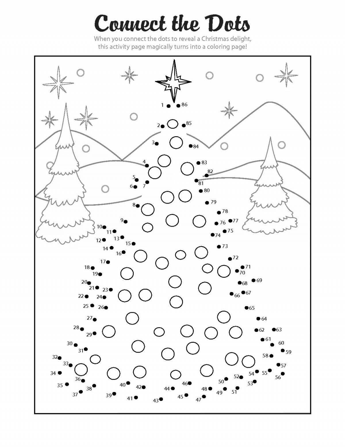 Christmas Dotted Festive Coloring Page