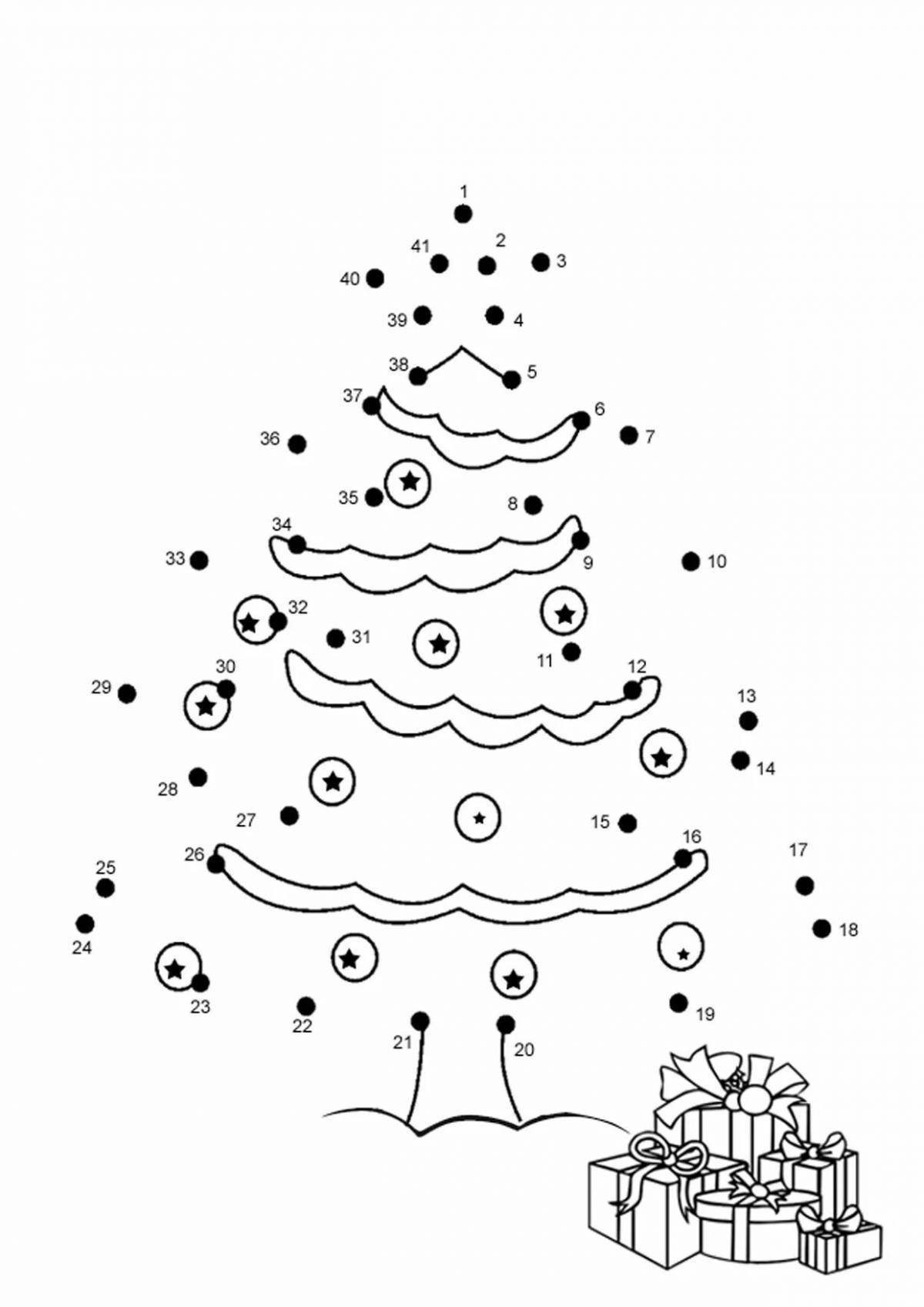 Fantastic Christmas coloring with dots