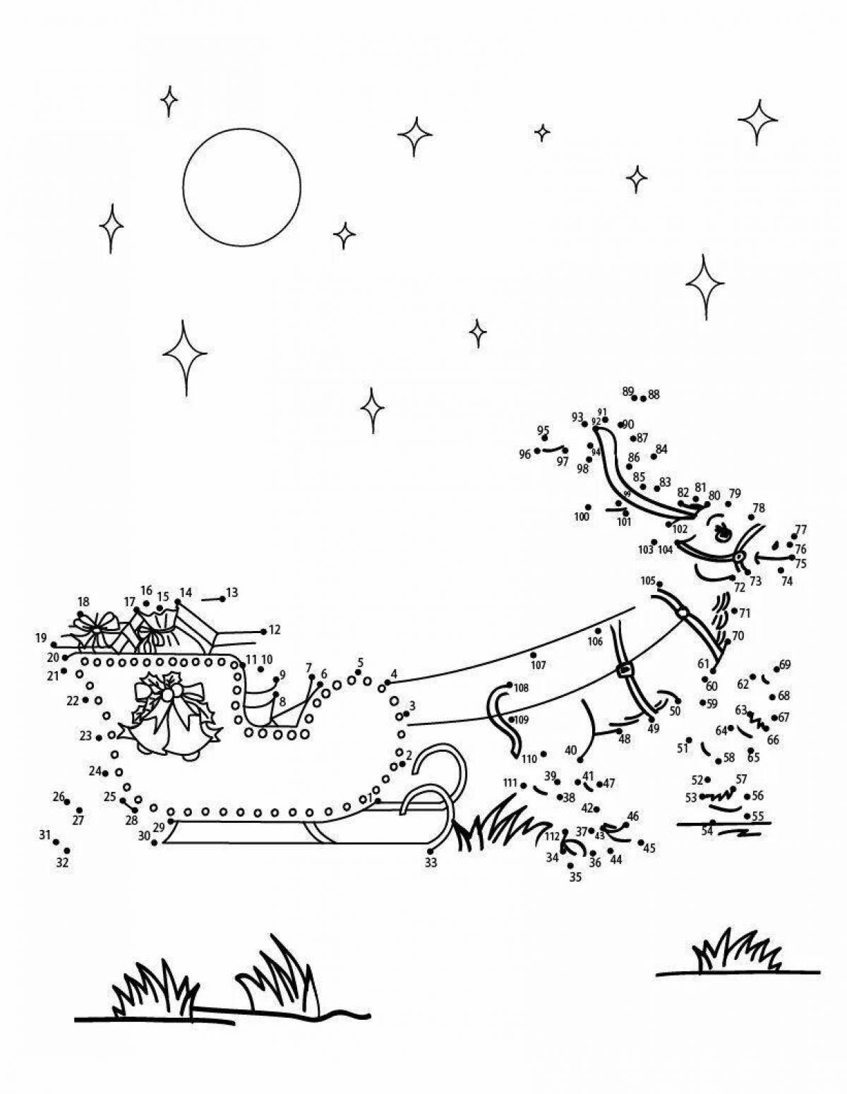 Shiny dotted Christmas coloring book