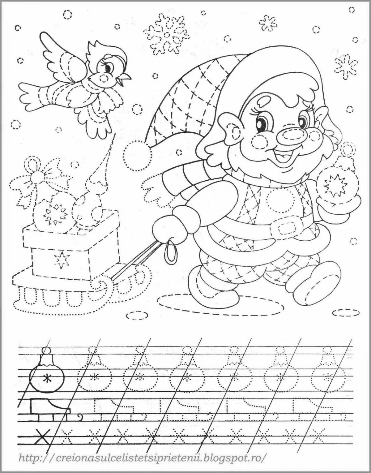 Fabulous dotted Christmas coloring book