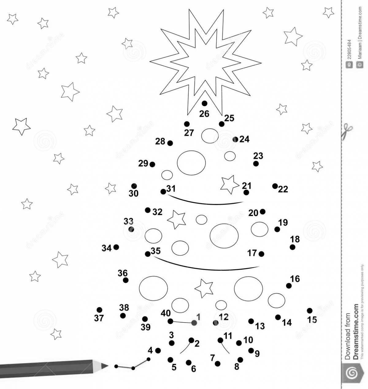 Glamorous dotted christmas coloring book