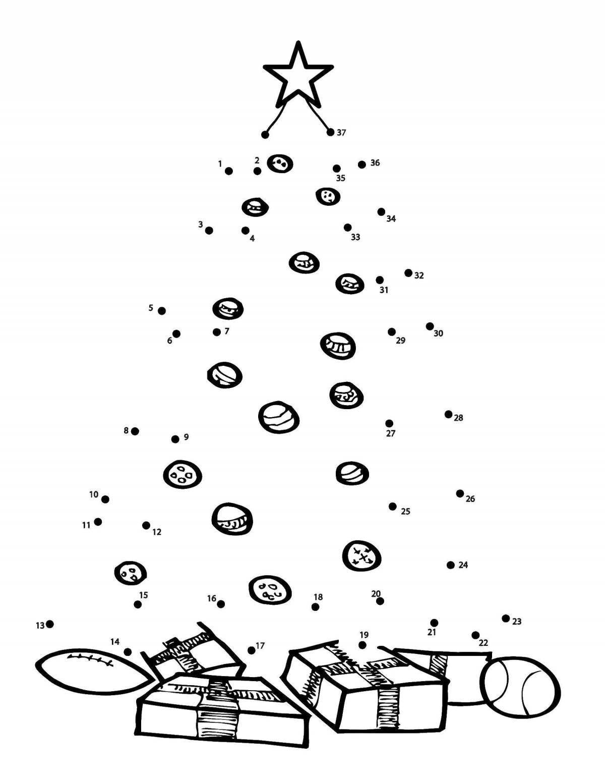 Violent dotted Christmas coloring book