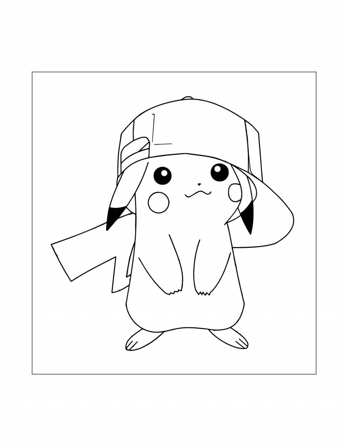 Fun coloring girl in pikachu costume