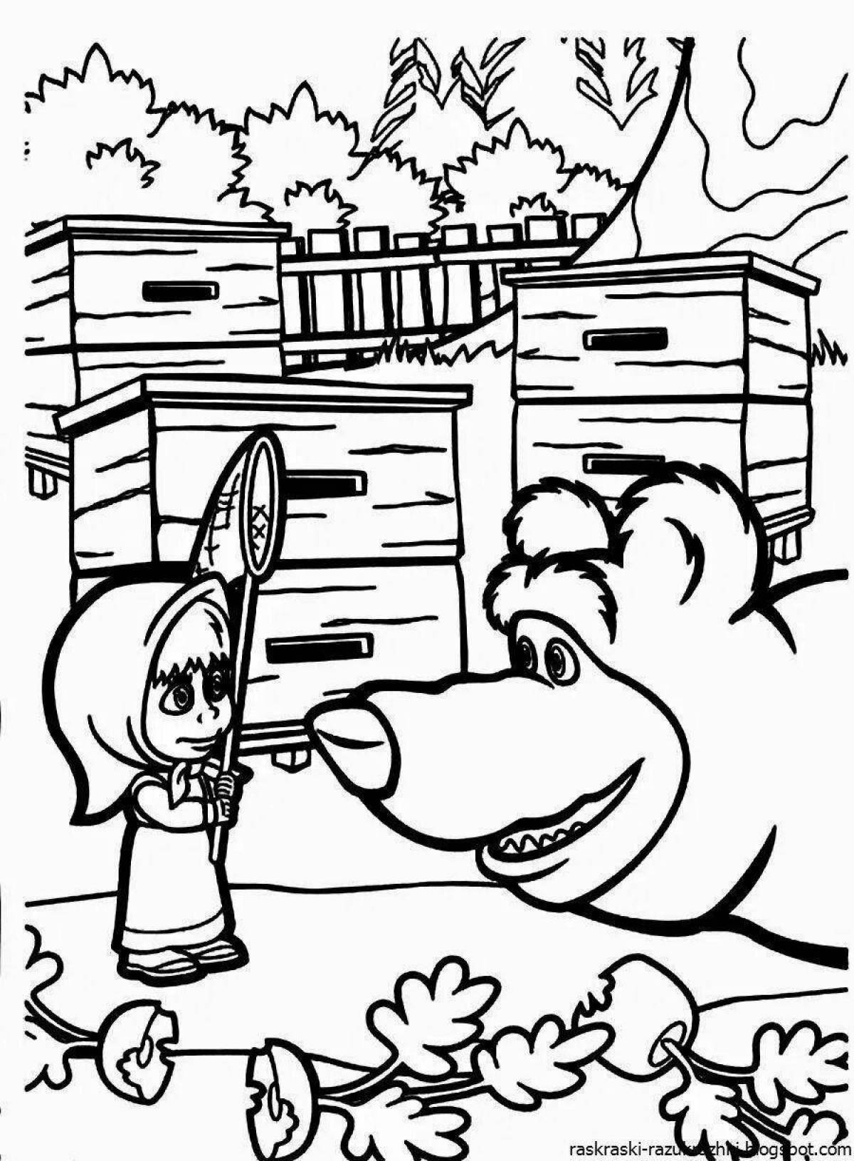 Delightful coloring pages masha and the bear
