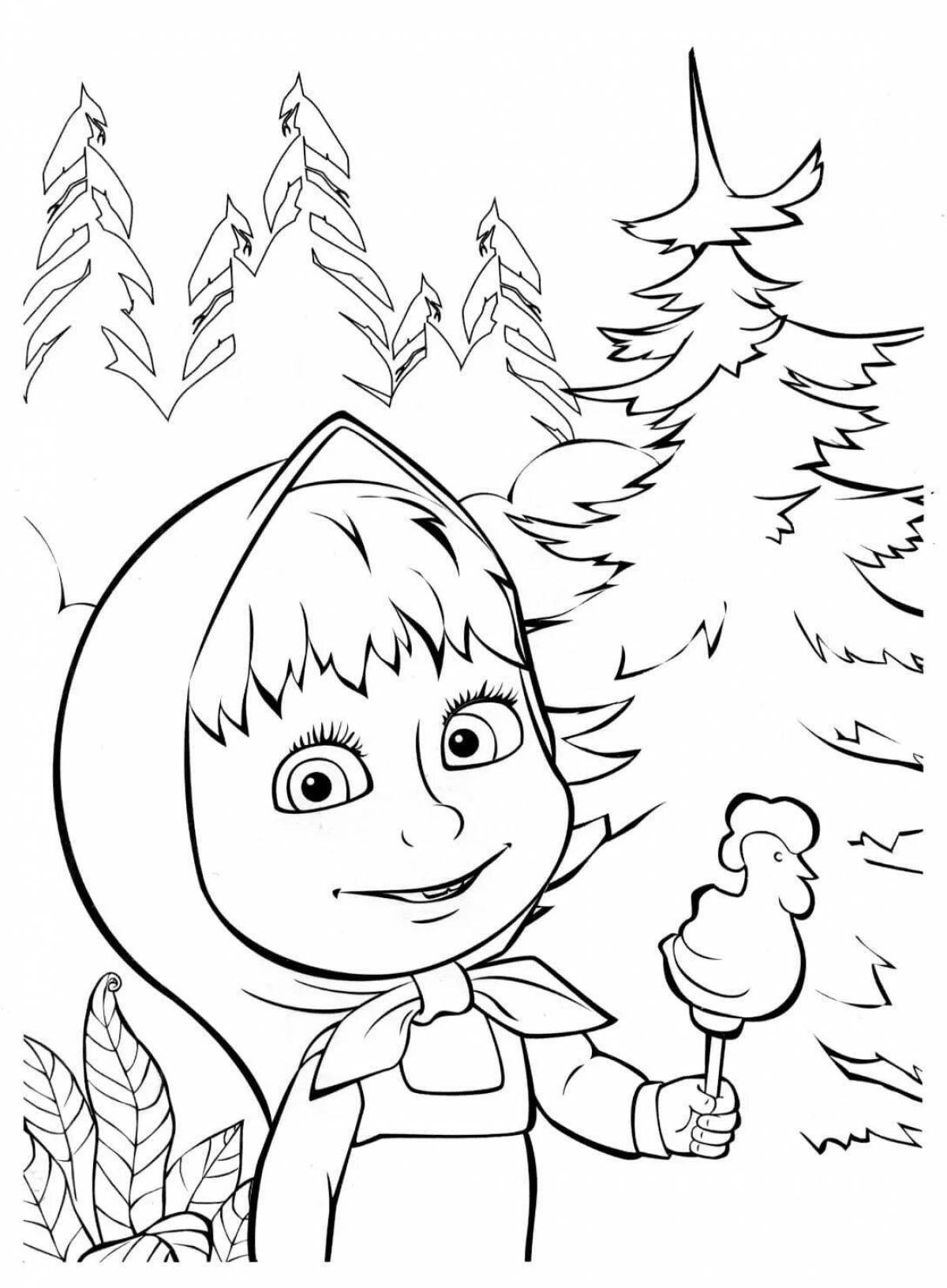 Colour-obsessed Masha and the Bear coloring book