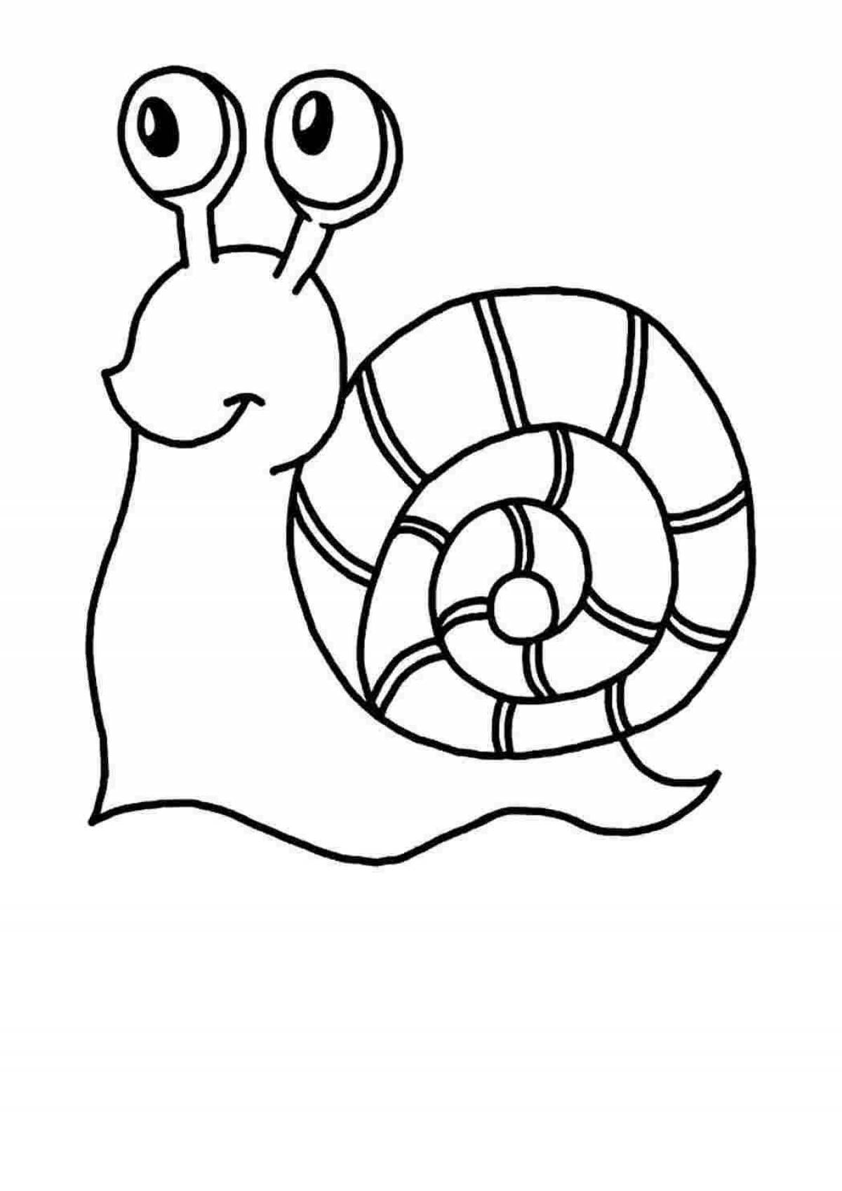 Fun drawing of a snail for children