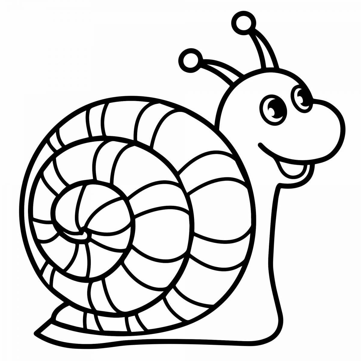 Funny snail drawing for kids
