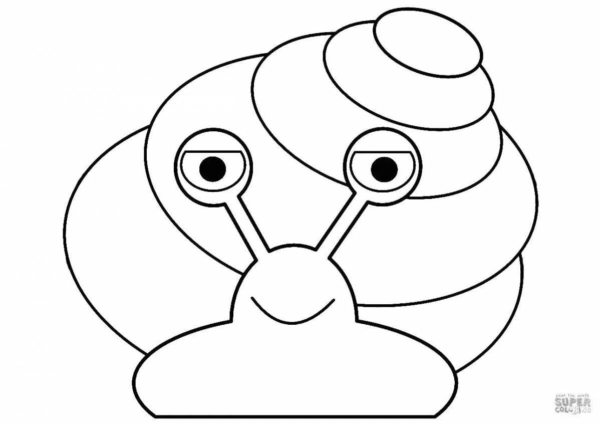 Exuberant snail drawing for kids