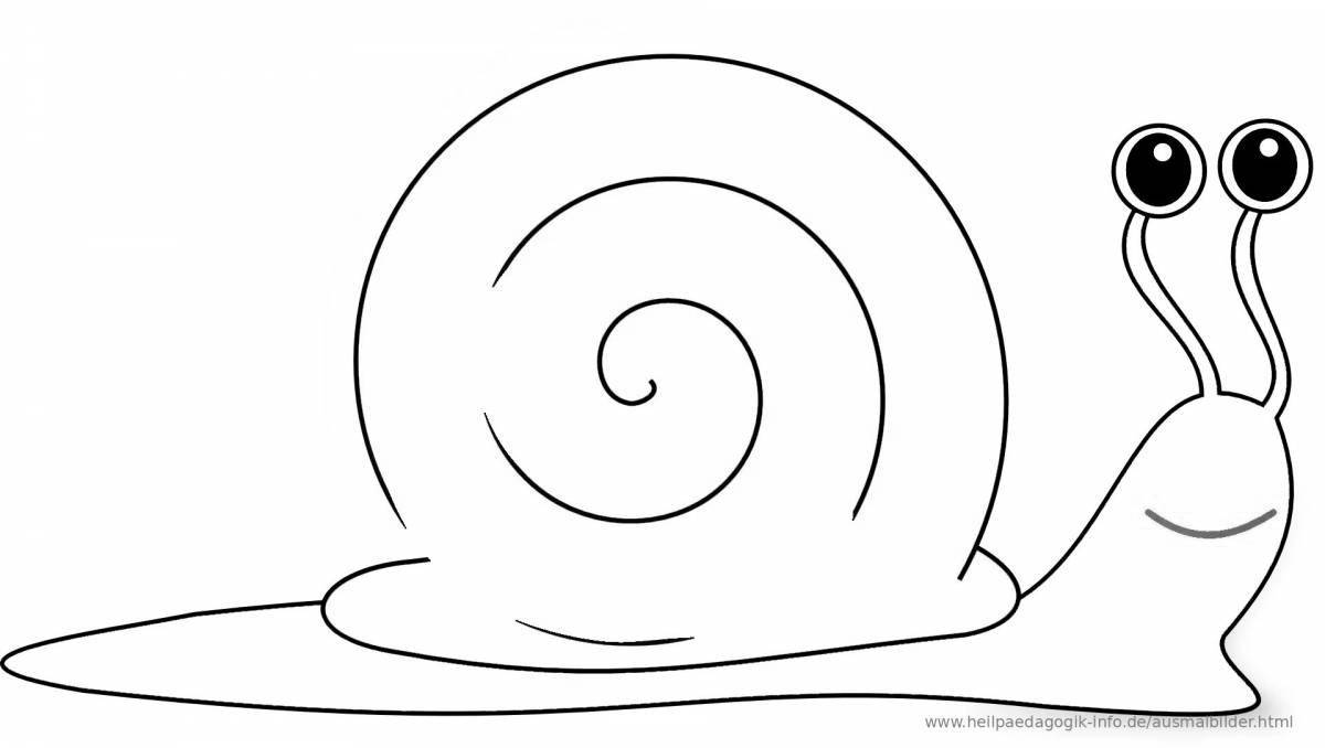 Crazy color drawing of a snail for kids