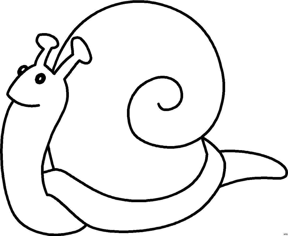 Rich color drawing of a snail for children