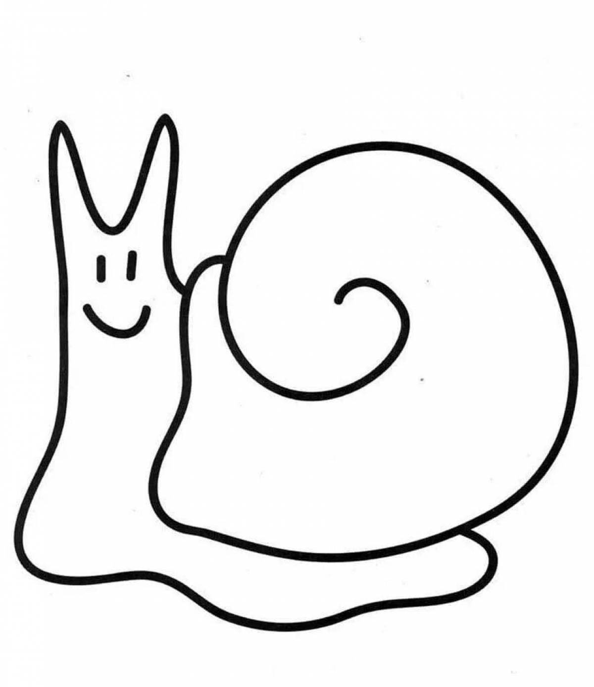Bright color drawing of a snail for children